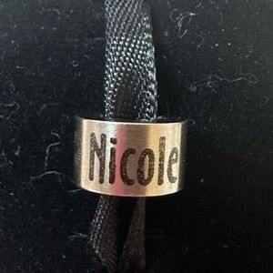 “Nicole” Name Charm / Spacer Bead – Stainless Steel – Fits Pandora Bracelets